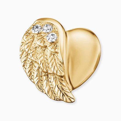 Ohrstecker 925er Silber Herzflügel Gold mit Zirkonia