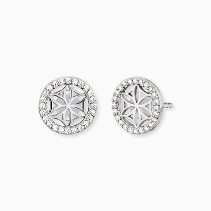 Ohrstecker 925er Silber Lebensblume mit Zirkonia