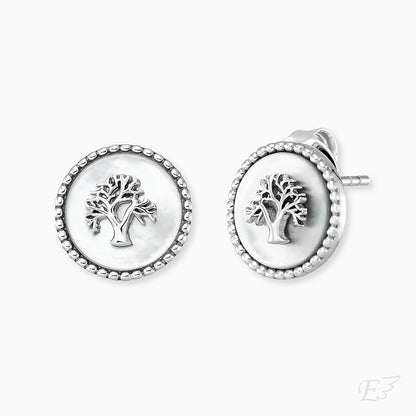 Engelsrufer Lebensbaum Ohrstecker aus Silber mit Perlmutt