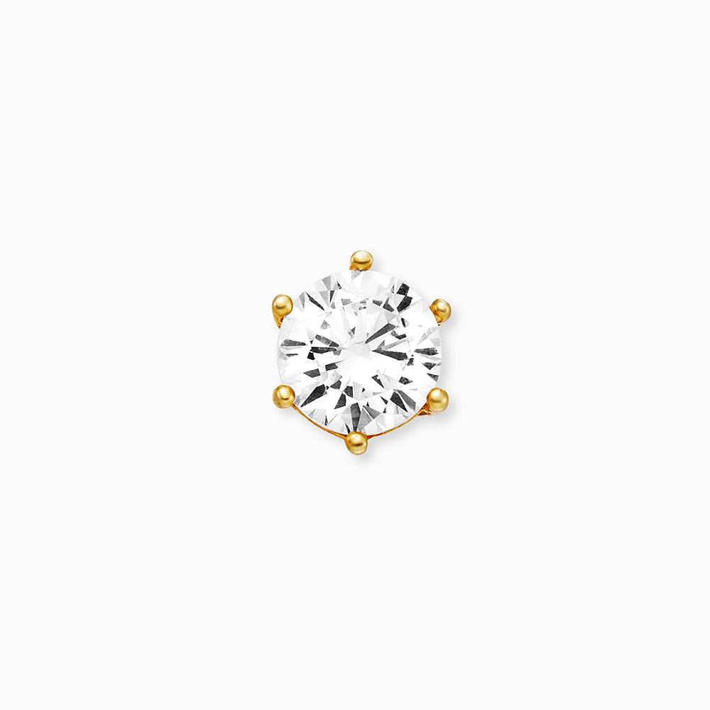 Ohrstecker 925er Silber Shiny Gold mit Zirkonia 5mm