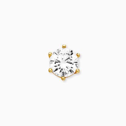 Ohrstecker 925er Silber Shiny Gold mit Zirkonia 5mm