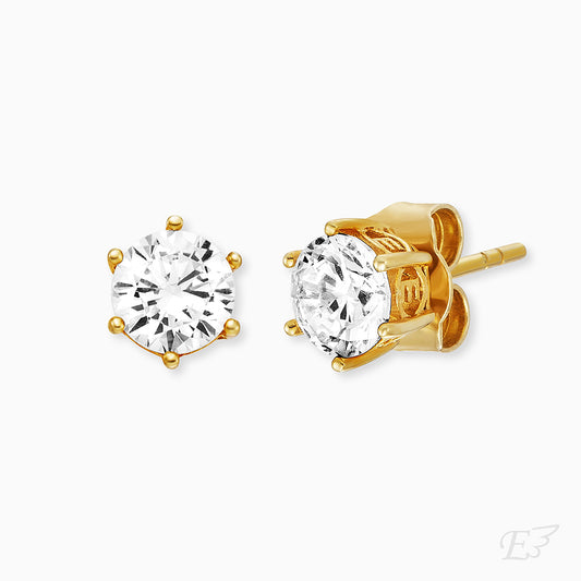 Engelsrufer Shiny Silber Ohrstecker in Gold mit platiert mit funkelnden Zirkonia-Steinen-Steinen