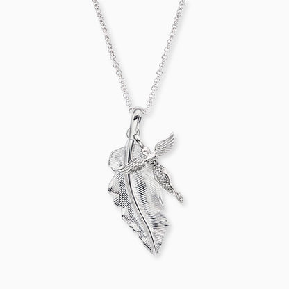 Engelsrufer Feder & Engel Kette aus Silber mit funkelnden Zirkonia-Steinen
