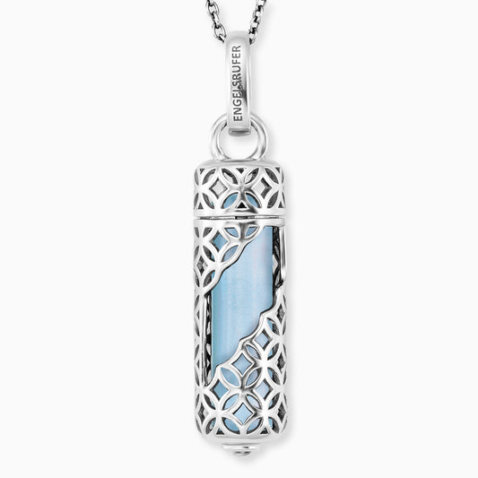 Engelsrufer Powerful Stone Blauer Achat Kette aus Silber