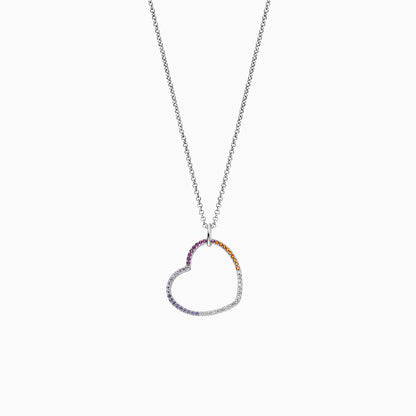 Engelsrufer mit Anhänger Regenbogenherz Zirkonia Halskette in Multicolor