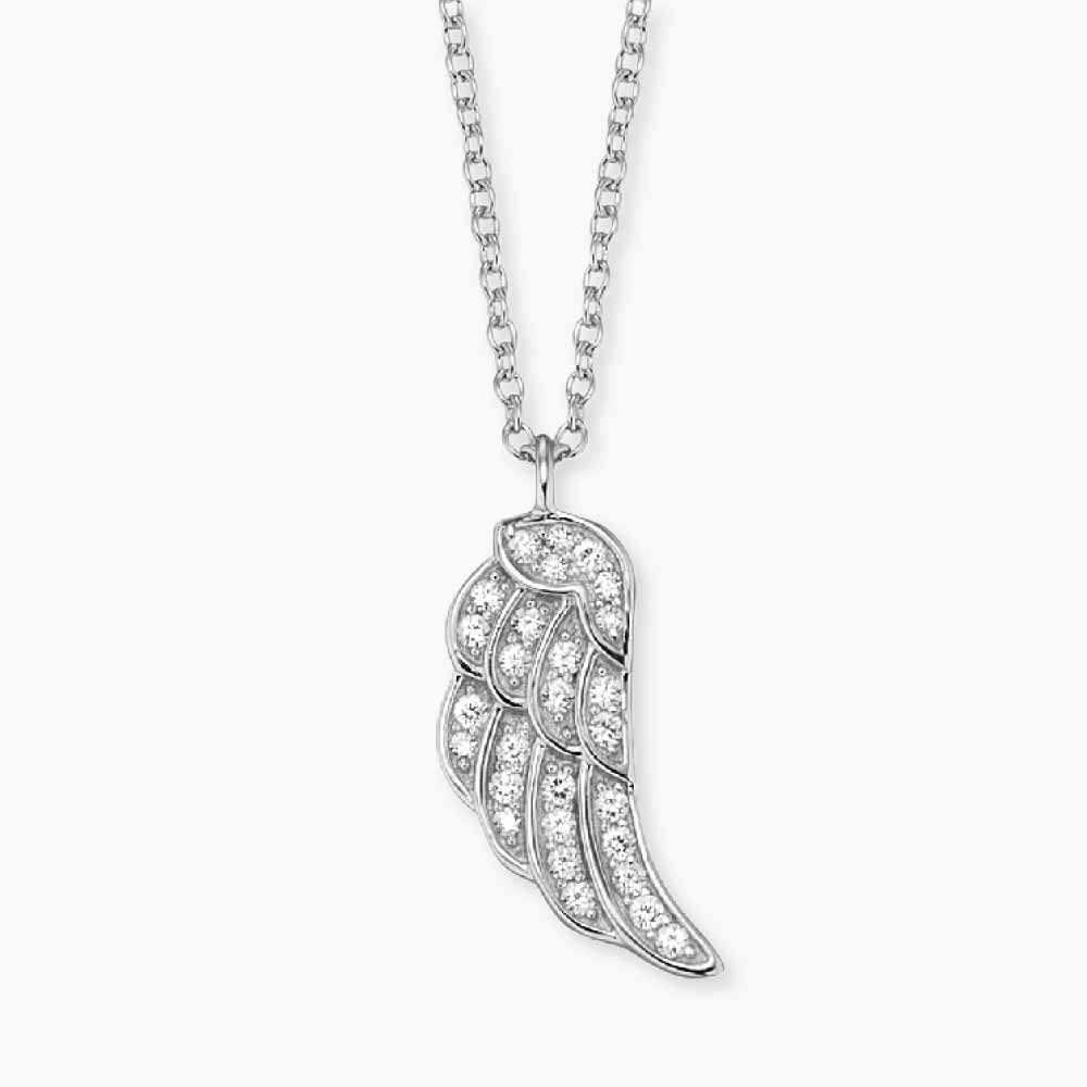 Engelsrufer Flügel Kette in Gold mit funkelnden Zirkonia-Steinen