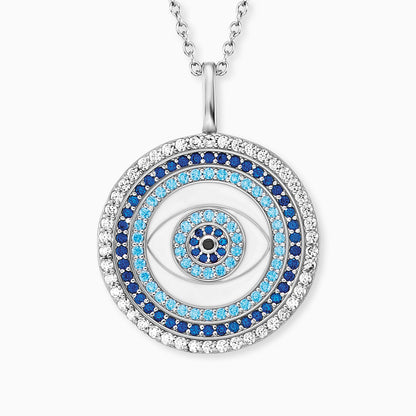 Halskette 925er Silber Nazar Auge mit Emaille und Zirkonia