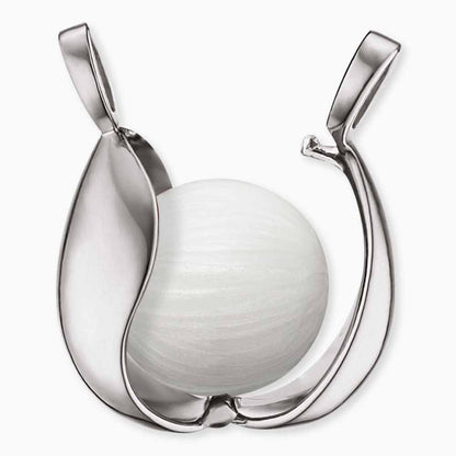 Anhänger 925er Silber Himmelsträne Klangkugel Weiß mit Zirkonia