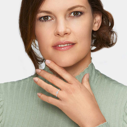 Ring 925er Silber Shiny mit Zirkonia in verschiedenen Grössen