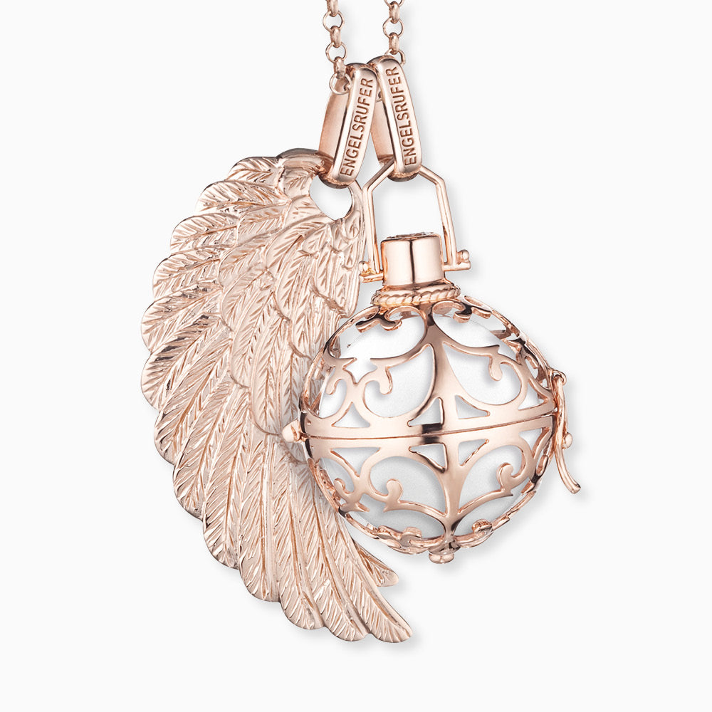 Pendant 925 silver wing rose gold