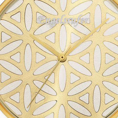 Uhr Edelstahl Lebensblume mit Edelstahl Mesh-Band Gold