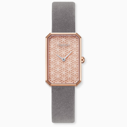 Engelsrufer Kinderuhr mit lebensblume roségold nubuk lederband graumotiv in Multicolor