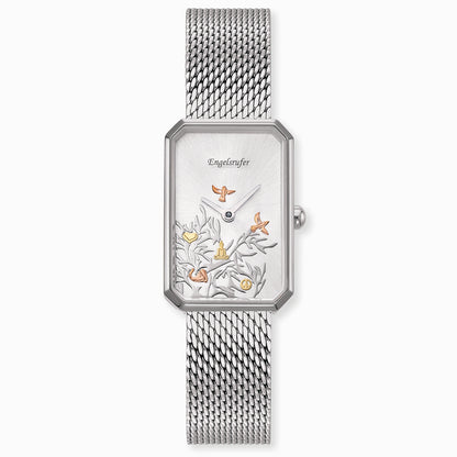 Engelsrufer Kinderuhr mit lebensbaum silber meshband silbermotiv in Multicolor