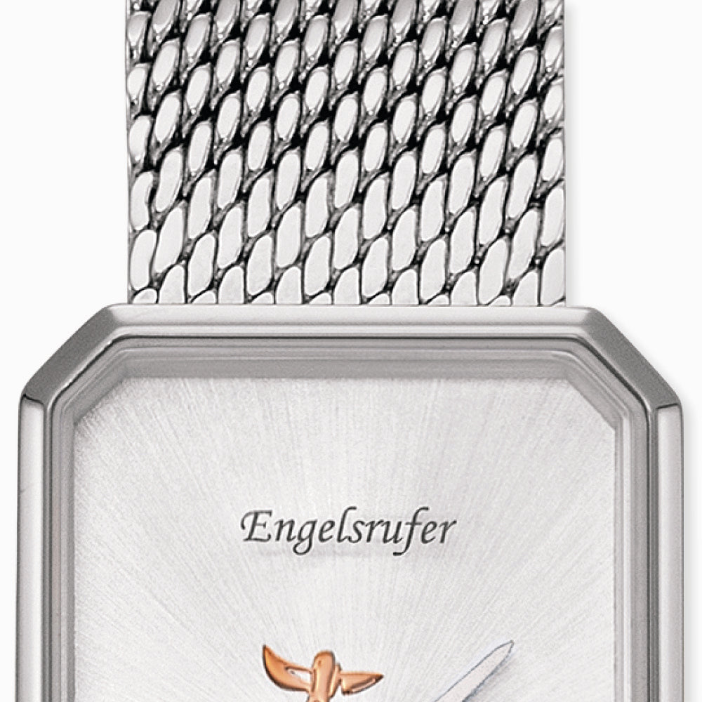 Stainless Steel Tree of Life Watch with Mesh Strap Silver
