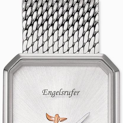 Stainless Steel Tree of Life Watch with Mesh Strap Silver