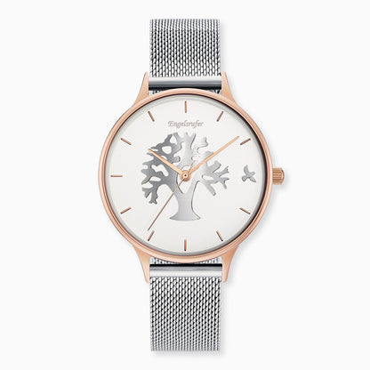Engelsrufer Kinderuhr mit lebensbaum roségold meshband silbermotiv in Multicolor