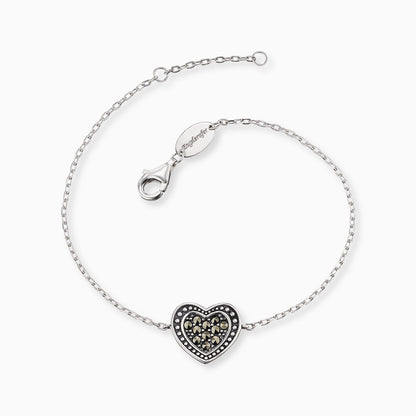 Set Uhr Edelstahl Blume & Armband 925er Silber Herz mit Markasit