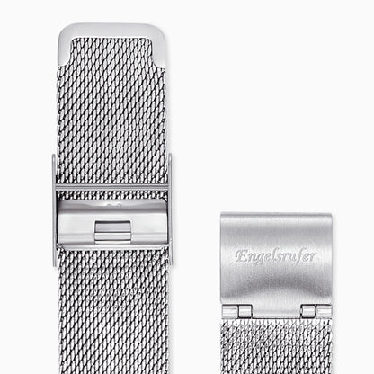 Set Uhr Edelstahl Paradise mit Zirkonia Nubuk Lederband Koralle & Edelstahl Mesh-Band