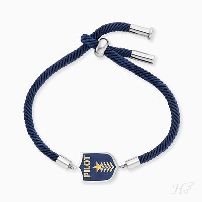 Kinder Armband Edelstahl Pilot mit Emaille