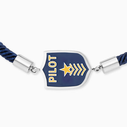 Kinder Armband Edelstahl Pilot mit Emaille