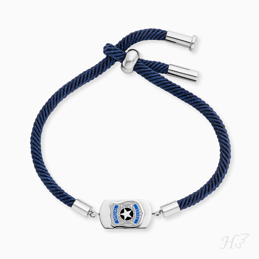 Kinder Armband Edelstahl Polizei mit Emaille