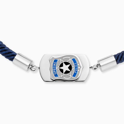 Kinder Armband Edelstahl Polizei mit Emaille
