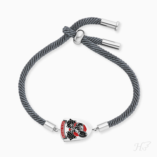 Kinder Armband Edelstahl Rennfahrer mit Emaille