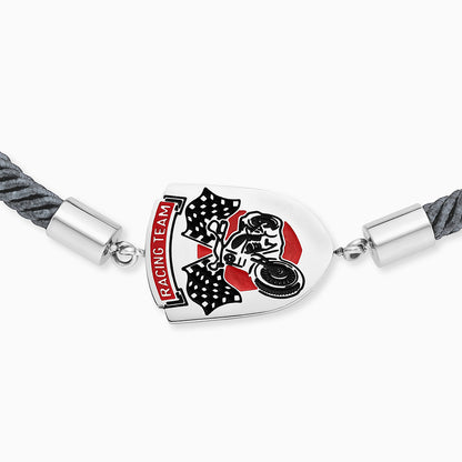 Kinder Armband Edelstahl Rennfahrer mit Emaille