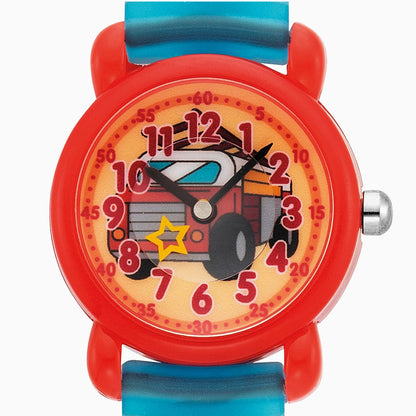 Kinder Uhr Feuerwehr für Jungen inkl. Schlampermäppchen