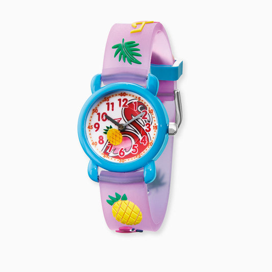 Herzengel Kinderuhr mit flamingomotiv in Multicolor