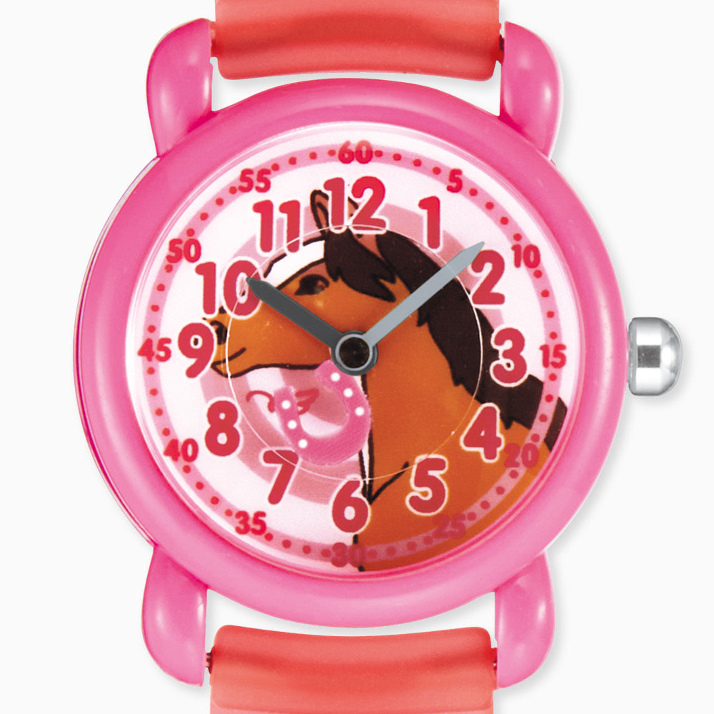 Kinder Uhr Pferd für Mädchen inkl. Schlampermäppchen