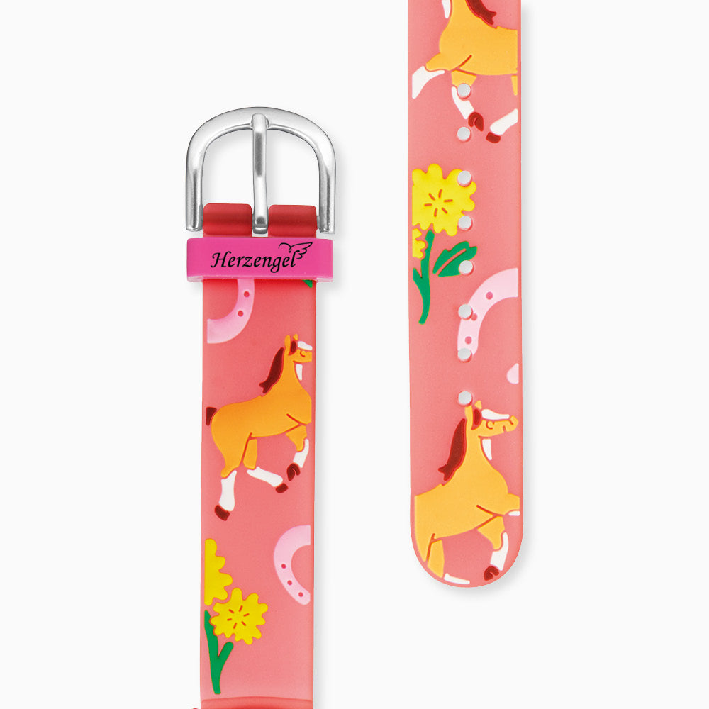 Kinder Uhr Pferd für Mädchen inkl. Schlampermäppchen
