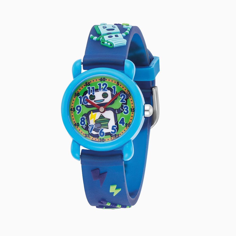 Herzengel Kinderuhr mit robotermotiv in Multicolor
