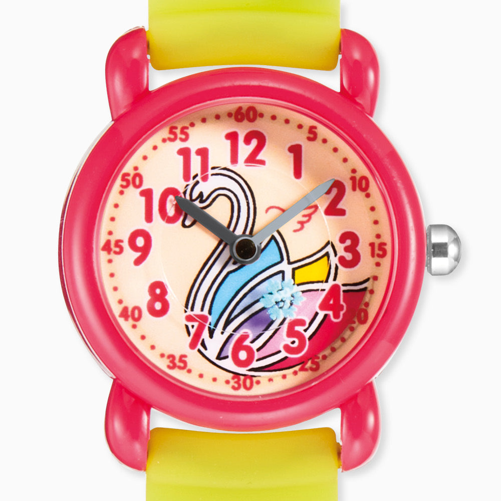 Kinder Uhr Schwan für Mädchen inkl. Schlampermäppchen