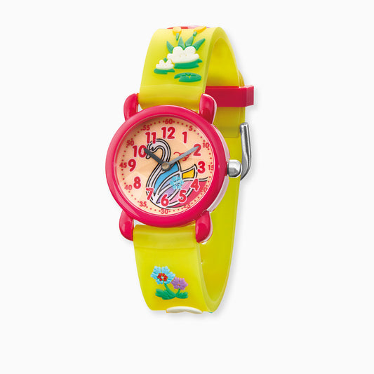Herzengel Kinderuhr mit schwanmotiv in Multicolor