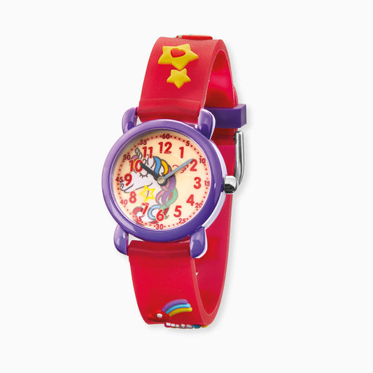 Herzengel Kinderuhr mit einhornmotiv in Multicolor